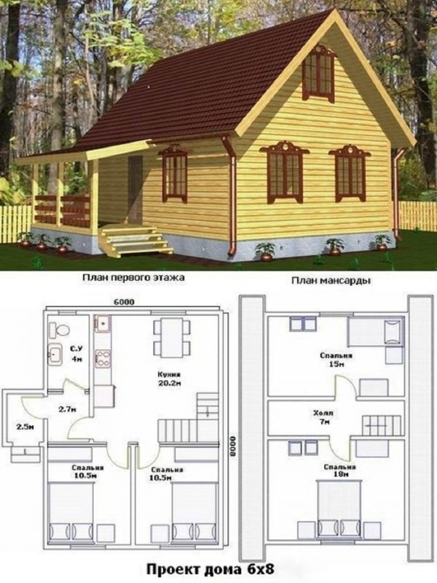 Семейный дом 6×8